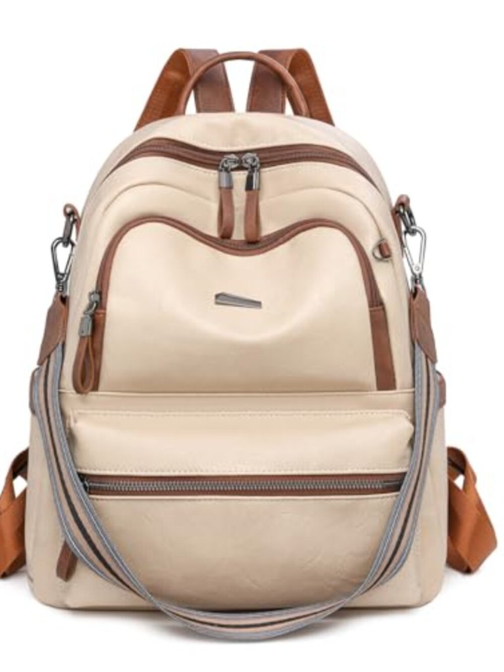 Vintage PU Leather Convertible Backpack Purse Anti-Theft Travel Bag